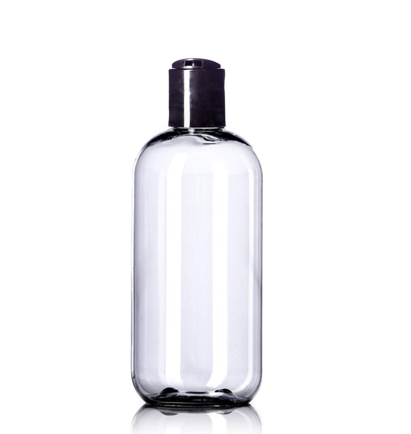 Aromine 8oz Plastic Bottles (6 Pack) BPA-Free Squeeze Clear Toiletries and Shampoo Containers with Disc Cap, Labels Included for Travel - Image 2