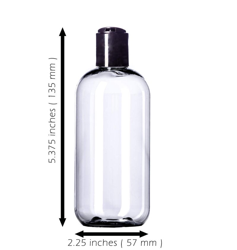 Aromine 8oz Plastic Bottles (6 Pack) BPA-Free Squeeze Clear Toiletries and Shampoo Containers with Disc Cap, Labels Included for Travel - Image 4