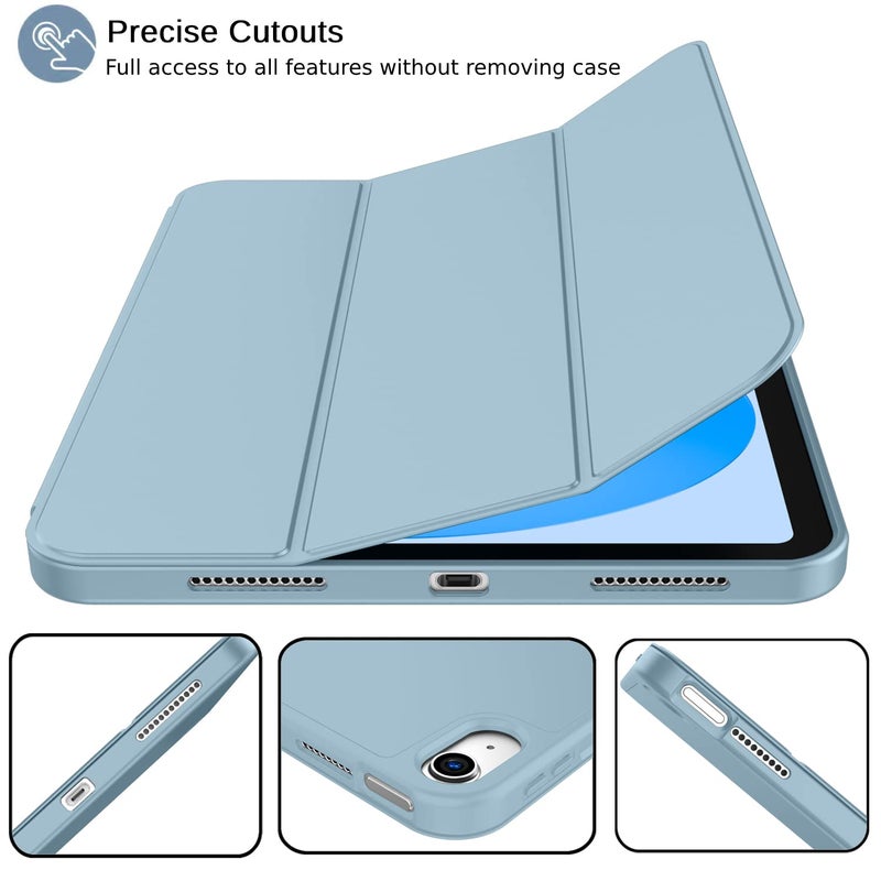 iMieet iPad (A16) Case 11th Gen/iPad 10th Generation Case [11-Inch 2025/10.9 Inch 2022] with Pencil Holder, Trifold Stand Smart Cover with Soft TPU Back,Auto Wake/Sleep(Light Blue) - Image 2