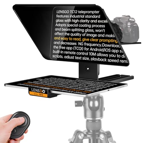 LENSGO 129 Aluminum Teleprompter for iPad Tablet DSLR Cameras with Remote Control App Compatible with iOSAndroidProfessional Prompter for NewsBroadcastingOnline TeachingLive StreamingTC12 - Image 1