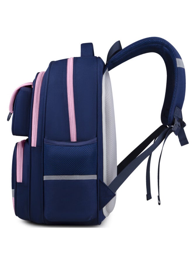Edison Primary School Backpack With Spine Protection, Weight Reduction, Large Capacity, Water-resistant, Camouflage Design, Children's Backpack 24016-5s Blue And Pink - Image 2