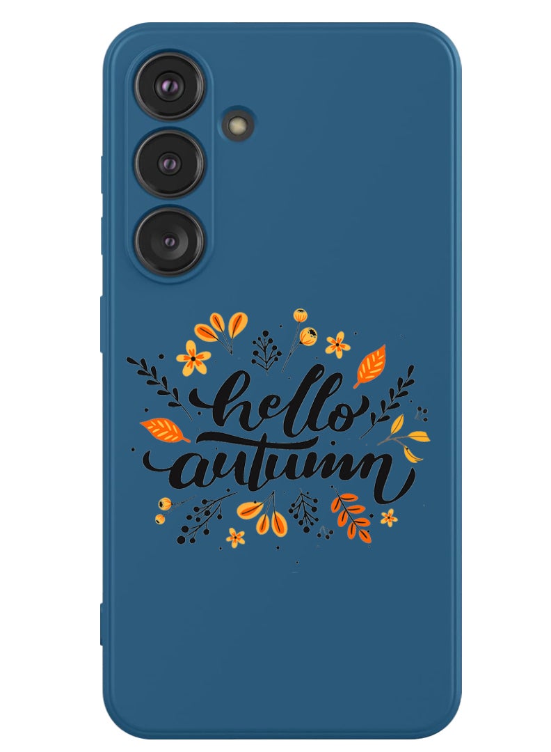 Theodor Protective Slim Fit Case Liquid Silicone Cover with Full Body Protection Anti-Scratch Shockproof Case For Samsung Galaxy S24 (Blue) - Hello Autumn - Image 1