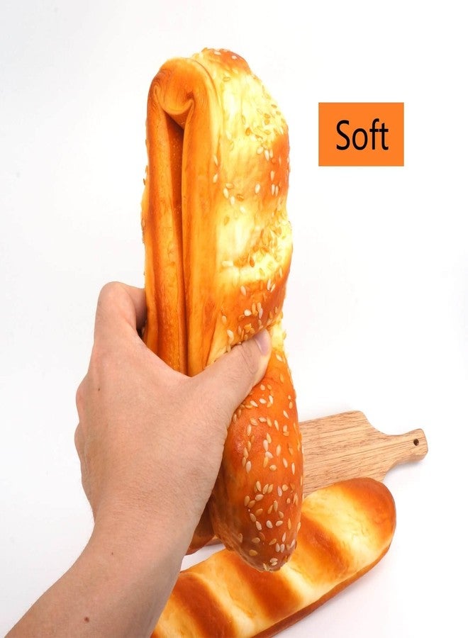 GiftYou Long Fake Baguette and Realistic French Bread - Artificial Cake Dessert Decor and Faux Pastries Food Replica for Kitchen and Bakery Display (Long Sesame Baguette) - Image 4