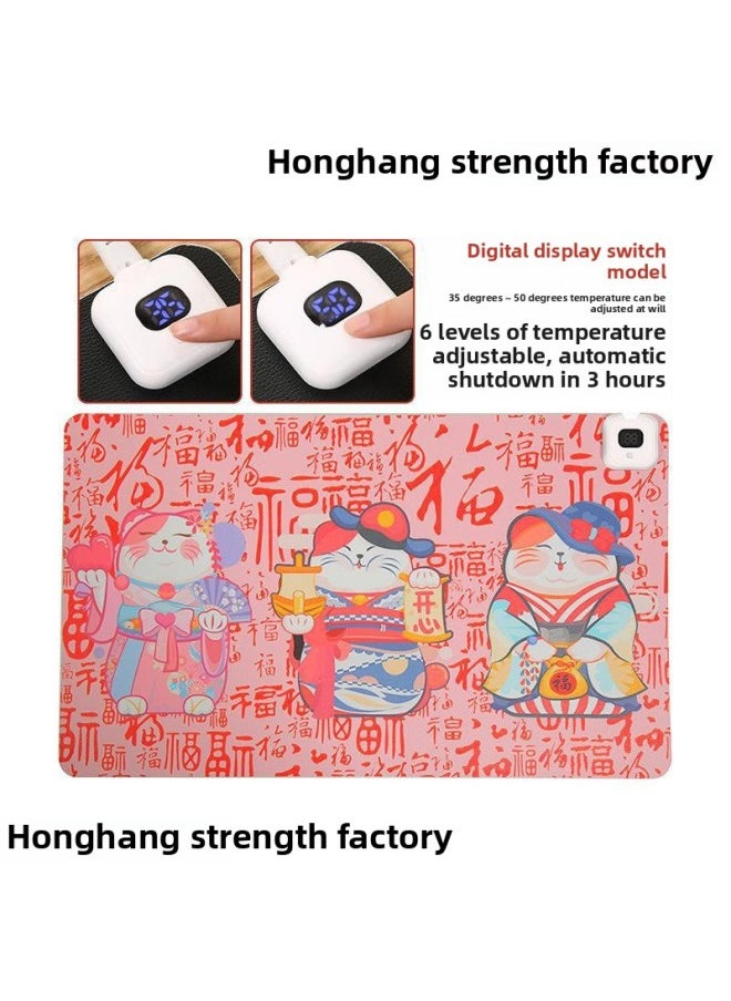 Generic - Heating Table Mat Heating Table Mat Electric Heating Table Mat Hand Warming Table Mat Office Warming Table Mat Heating Mouse Mat Keyboard Mat-Pattern:Digital Display Switch 80*33 I Am Corgi - Image 1