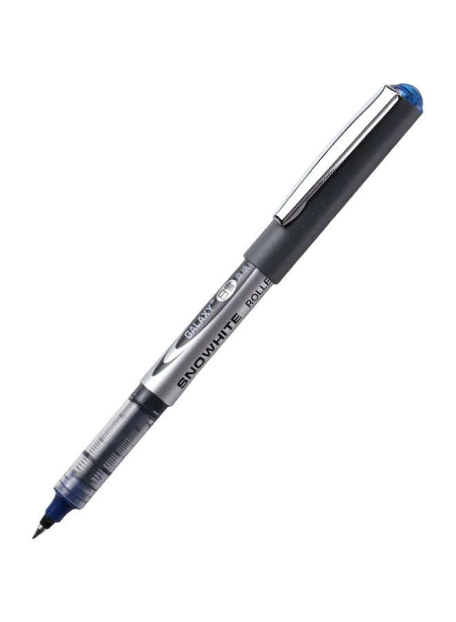 Snowhite Pvr-155 High-Quality Direct Liquid Rollerball Pen, Bullet-Shaped, For Students, Gel Pen, Signature Pen, Exam-Specific Pen, Super Writing, 0.5Mm, Blue, 12 Pens/Box - Image 2