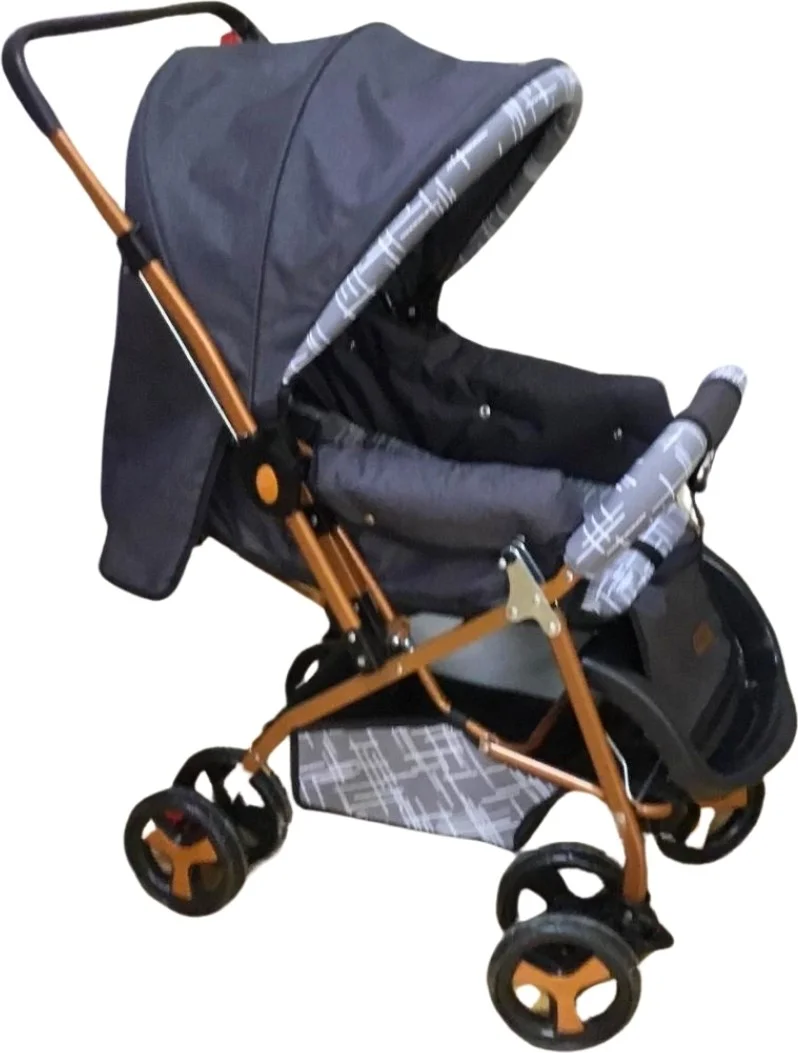 Vav Baby Dual Comfort Line Double Stroller Gray-Gold