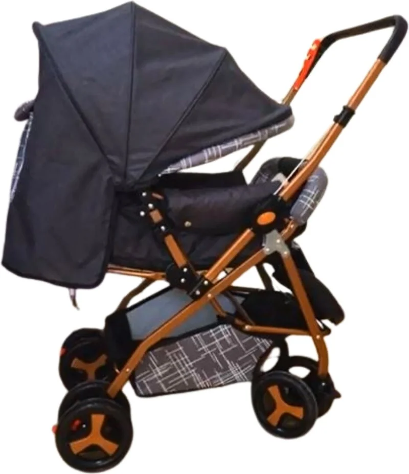 Vav Baby Dual Comfort Line Double Stroller Gray-Gold