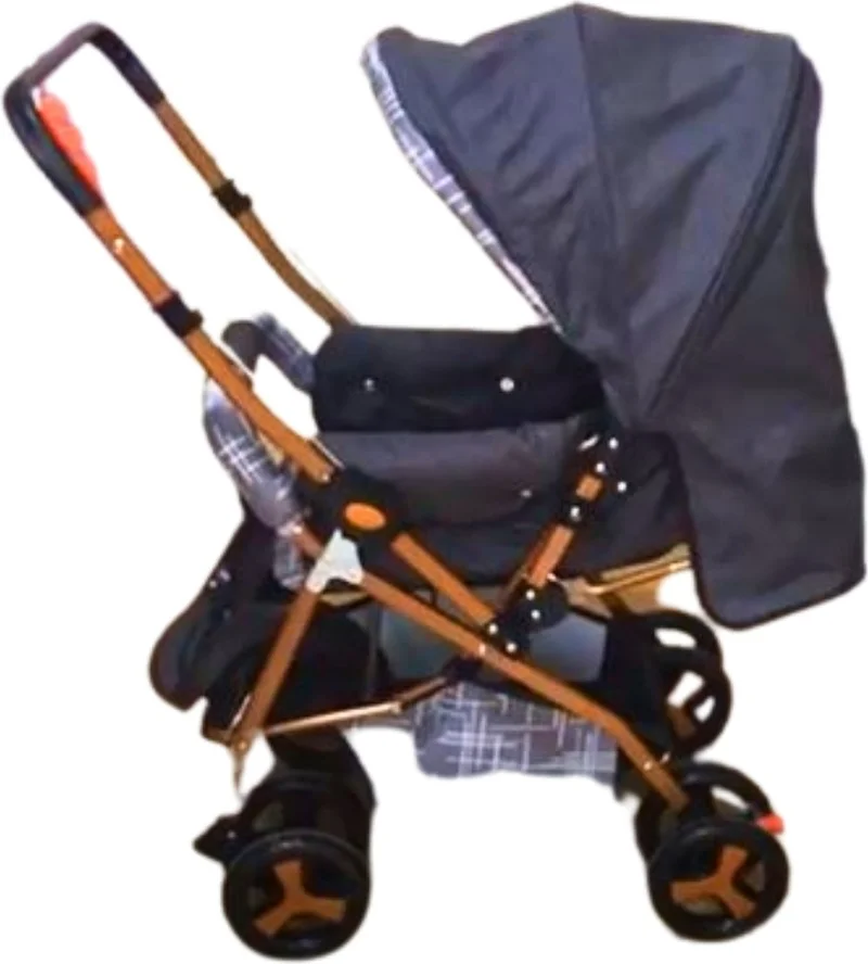 Vav Baby Dual Comfort Line Double Stroller Gray-Gold