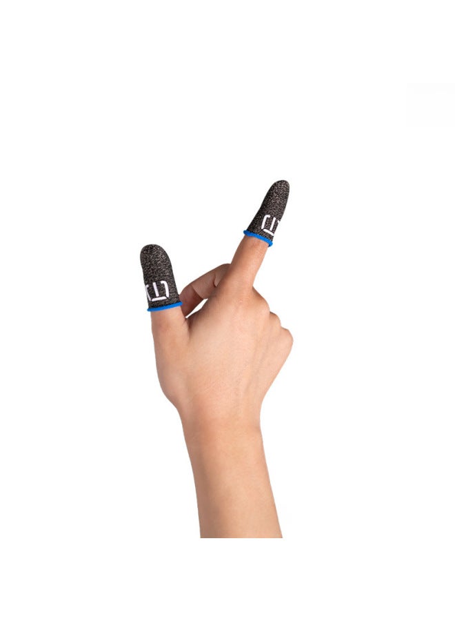 1824 Needle Silver F2 Fiber Electric Competition Sweat-proof Finger Sleeve Zero Broken Touch Eating Chicken Touch Screen King Game Finger Sleeve Flying Wisdom With The Same Style-Product Color:Silver Fiber Black And Green Pair (no Logo)(ordinary Packaging)  - Image 5