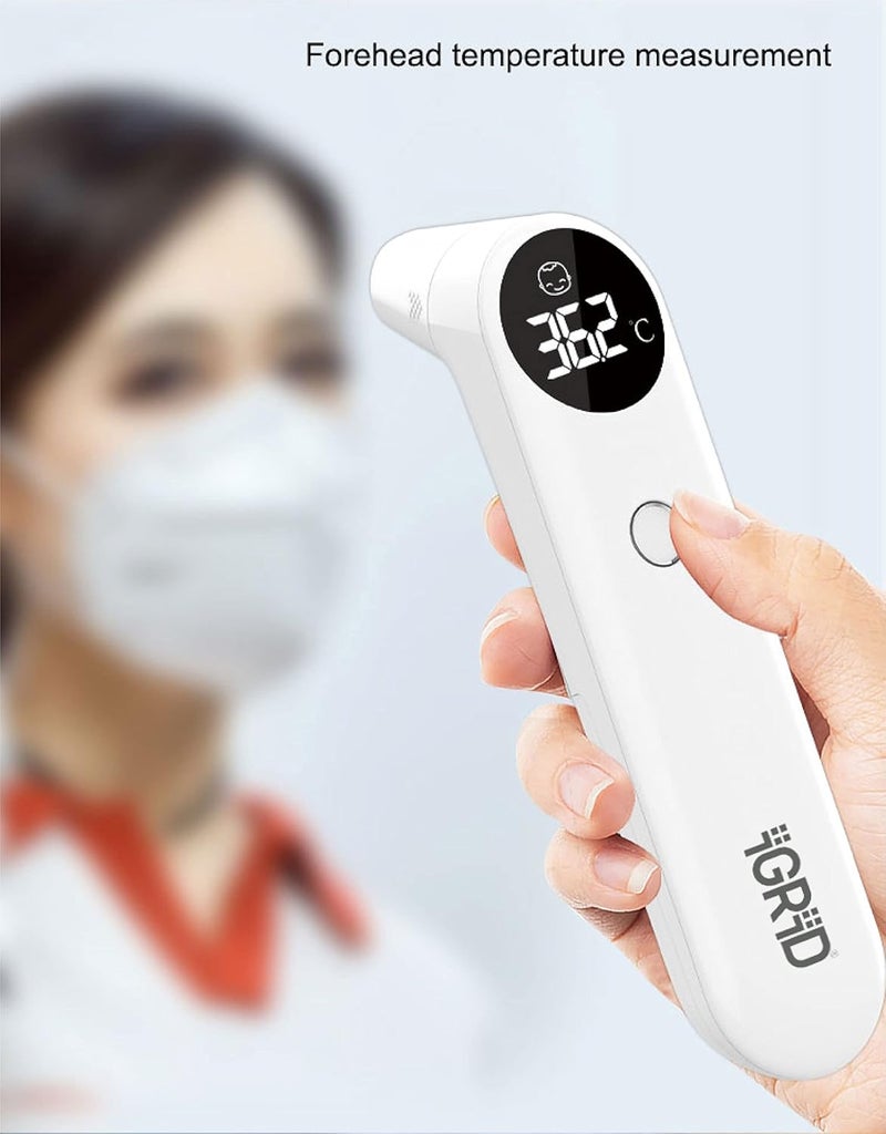 iGRiD Plastic Non-Contact Digital Infrared Forehead & Ear Thermometer For Babies and Adults, Fever Alarm - Image 3