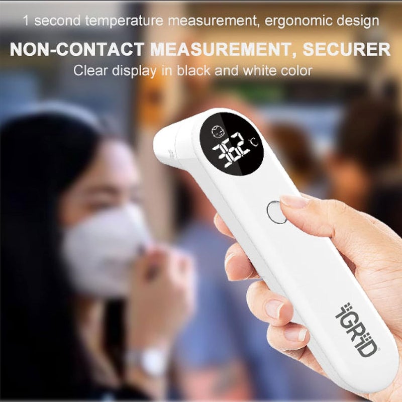 iGRiD Plastic Non-Contact Digital Infrared Forehead & Ear Thermometer For Babies and Adults, Fever Alarm - Image 5