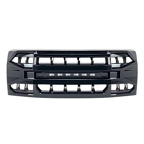 MEGAIE Front Grill Replacement for F150 2009-2014, Glossy Black Front Bumper Grille w/Off-Road Lights - Image 2