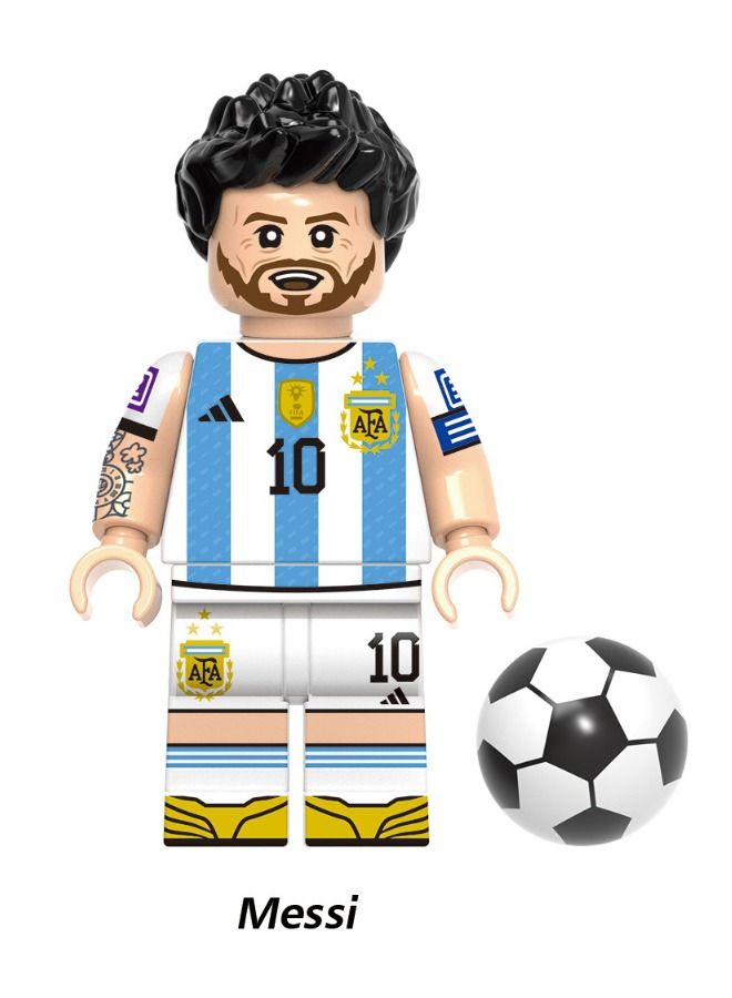 4-Piece Football Star Series Characters Mini Action Figures Set, High Quality Mini Figures Series Stitching Toys Playsets for Collectors and Kids (Neymar/Messi/Mbappe/Pele)  - Image 4