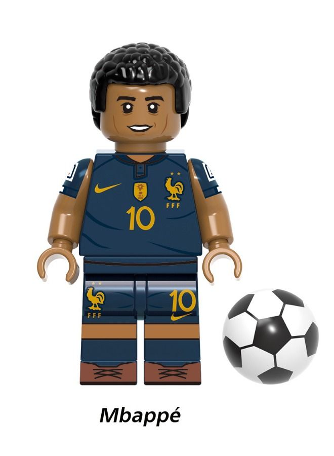 4-Piece Football Star Series Characters Mini Action Figures Set, High Quality Mini Figures Series Stitching Toys Playsets for Collectors and Kids (Neymar/Messi/Mbappe/Pele)  - Image 5