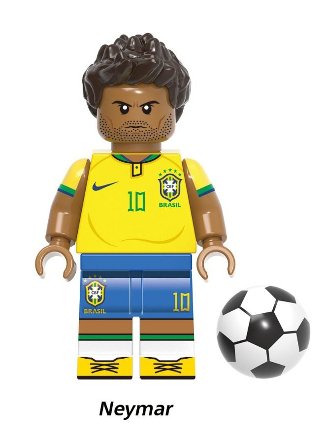 4-Piece Football Star Series Characters Mini Action Figures Set, High Quality Mini Figures Series Stitching Toys Playsets for Collectors and Kids (Neymar/Messi/Mbappe/Pele)  - Image 3
