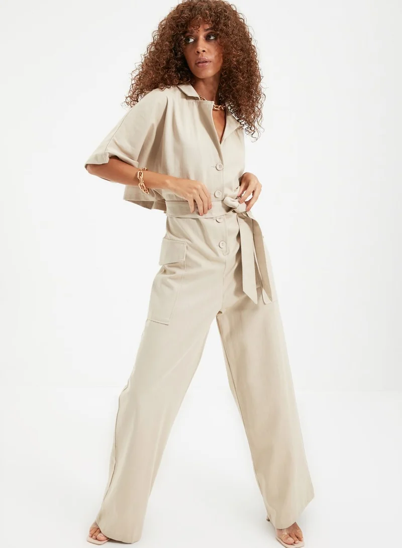 trendyol Wide Leg Knitted Jumpsuit
