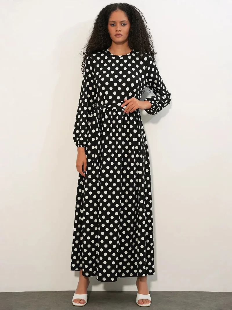بيغ دارت BDART Floral Maxi Knit Dress With Bow Detail