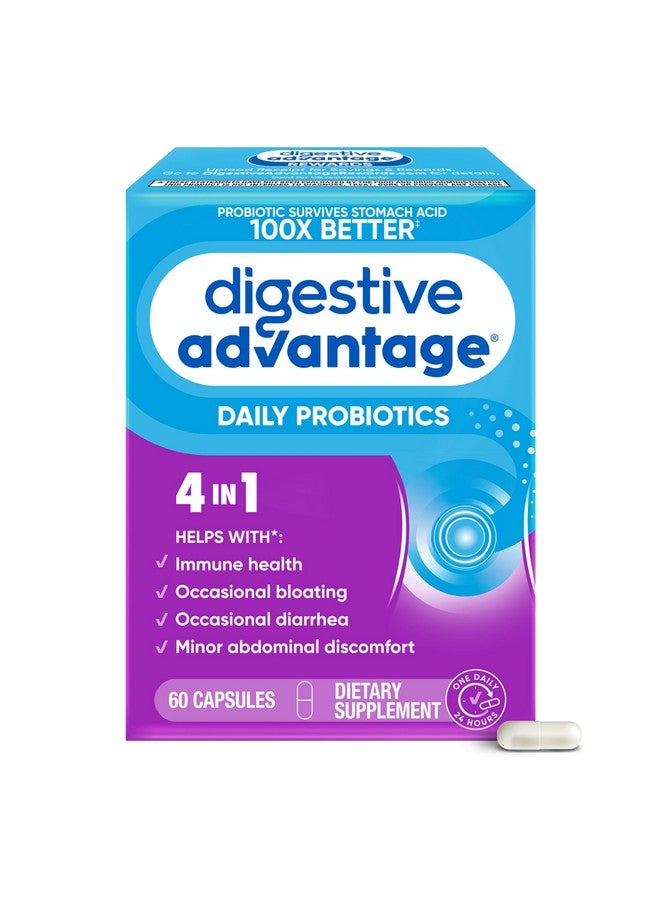 Digestive Advantage Probiotics For Digestive Health, Daily Probiotics For Women & Men, Supports Gut Health, Occasional Bloating & Diarrhea, Minor Abdominal Discomfort, & Immune Support, 60ct Capsules - Image 1