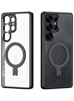 DUX DUCIS DUX DUCIS Aimo Case Anti-Yellowing Clear [Hard PC Back & Soft TPU Bumper] Magnetic Wireless Charging With Stand Shockproof Protective Phone Case Cover compatible with Samsung Galaxy S25 Ultra (Black)  - Image 1