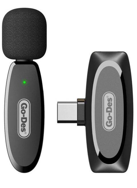 Auto-Syncs Clip-on 2.4G Wireless Lavalier Microphone For Type-C And Android Devices 20M Accessibility