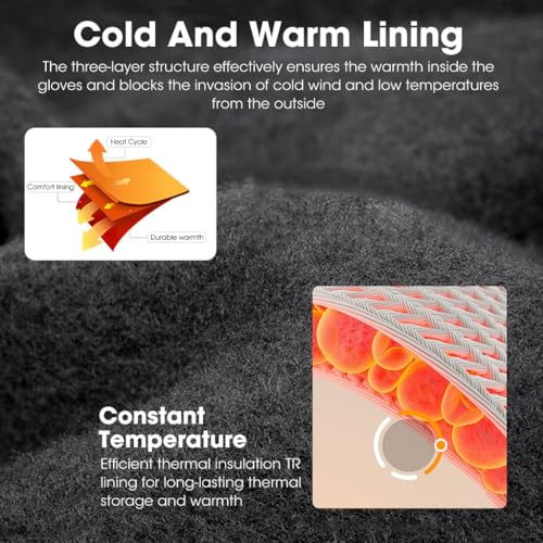 GUSTAVE® Winter Gloves for Women Outdoor Riding Gloves for Women Winter Hand Gloves Splashproof Windproof Winter Gloves with Touch Screen Design Fashion Women Outdoor Winter Gloves for Riding, Hiking - Image 5