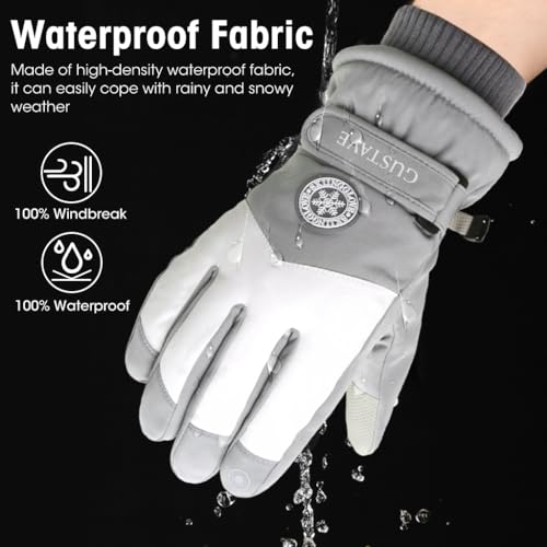 GUSTAVE® Winter Gloves for Women Outdoor Riding Gloves for Women Winter Hand Gloves Splashproof Windproof Winter Gloves with Touch Screen Design Fashion Women Outdoor Winter Gloves for Riding, Hiking - Image 2
