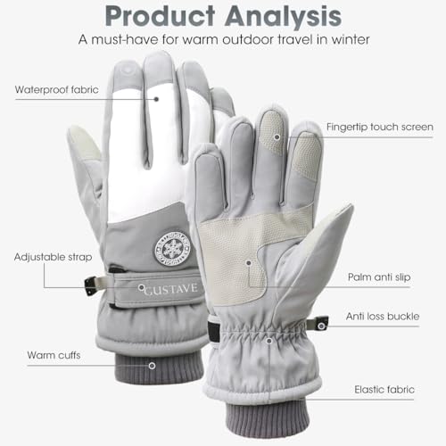 GUSTAVE® Winter Gloves for Women Outdoor Riding Gloves for Women Winter Hand Gloves Splashproof Windproof Winter Gloves with Touch Screen Design Fashion Women Outdoor Winter Gloves for Riding, Hiking - Image 4