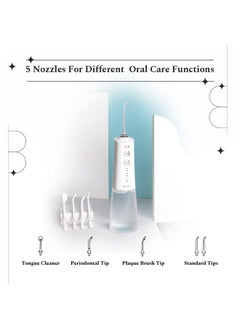 Perfora Perfora Smart Water Dental Flosser - 300 ml Tank Capacity with 5 Modes & 5 Nozzles | 2 Year Warranty | Dental Flosser For Teeth Oral Care, IPX7 Waterproof, Rechargeable (White Gold)  - Image 2