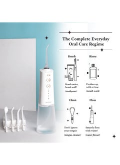 Perfora Perfora Smart Water Dental Flosser - 300 ml Tank Capacity with 5 Modes & 5 Nozzles | 2 Year Warranty | Dental Flosser For Teeth Oral Care, IPX7 Waterproof, Rechargeable (White Gold)  - Image 4