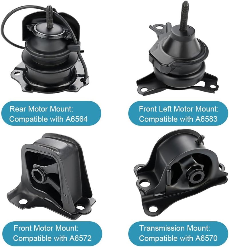 JDMON 4Pcs Engine Motor & Transmission Mount Replacement for Honda Accord 2.3L (1998-2002) - Image 2