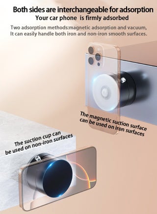 Ultra-Strong Magnetic Car Phone Mount and Dust-proof Adhesive Suction Cup phone holder Universal Double-Sided Exchangeable Adsorption Compact and Portable for Car Desk Dorm Kitchen Business Travel - view 2