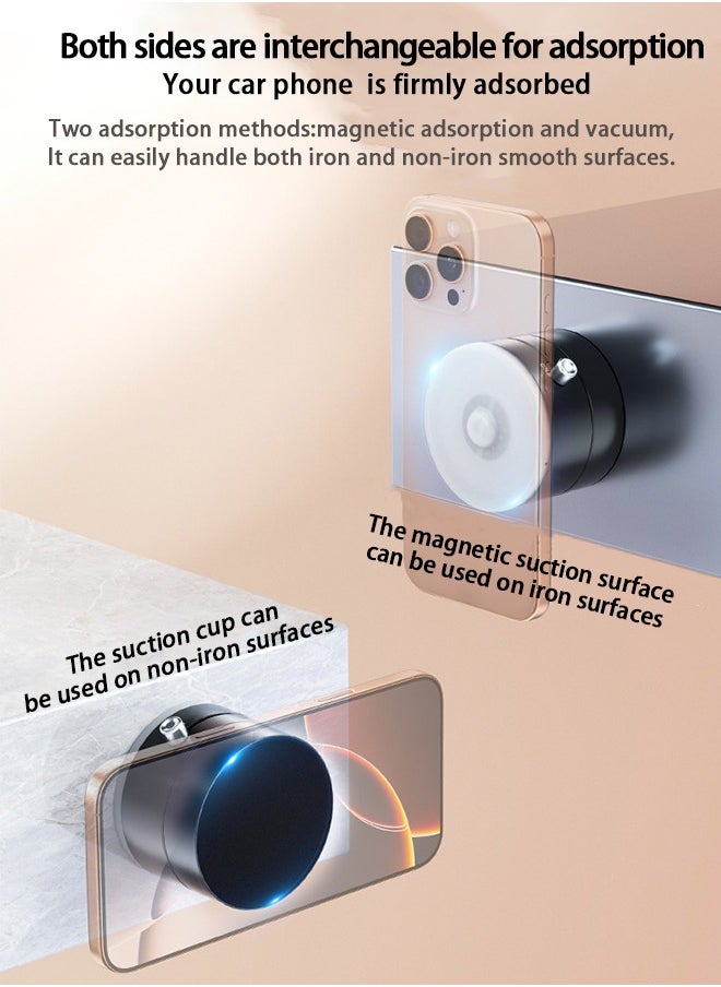 HOOPZOZA Ultra-Strong Magnetic Car Phone Mount and Dust-proof Adhesive Suction Cup phone holder Universal Double-Sided Exchangeable Adsorption Compact and Portable for Car Desk Dorm Kitchen Business Travel  - Image 2