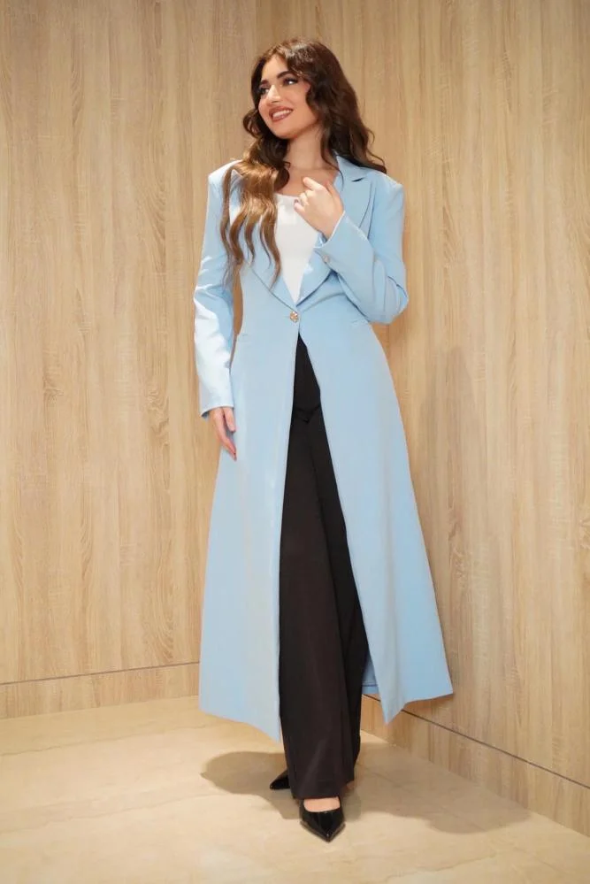Opera Fashion Long Blue Elegant Blazer Jacket
