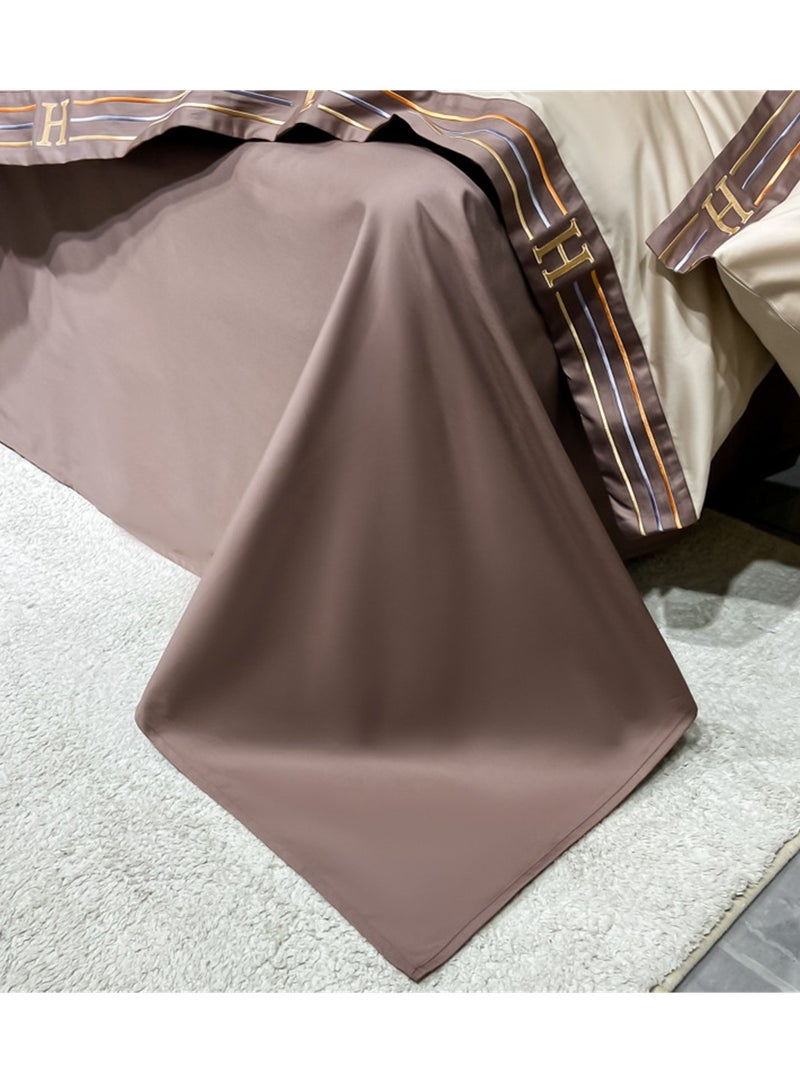 طقم سرير 4 قطع، 2 كيس وسادة، 1 غطاء لحاف، 1 ملاءة سرير، طقم مكون من أربع قطع بتصميم مبتكر وعصري - Image 4
