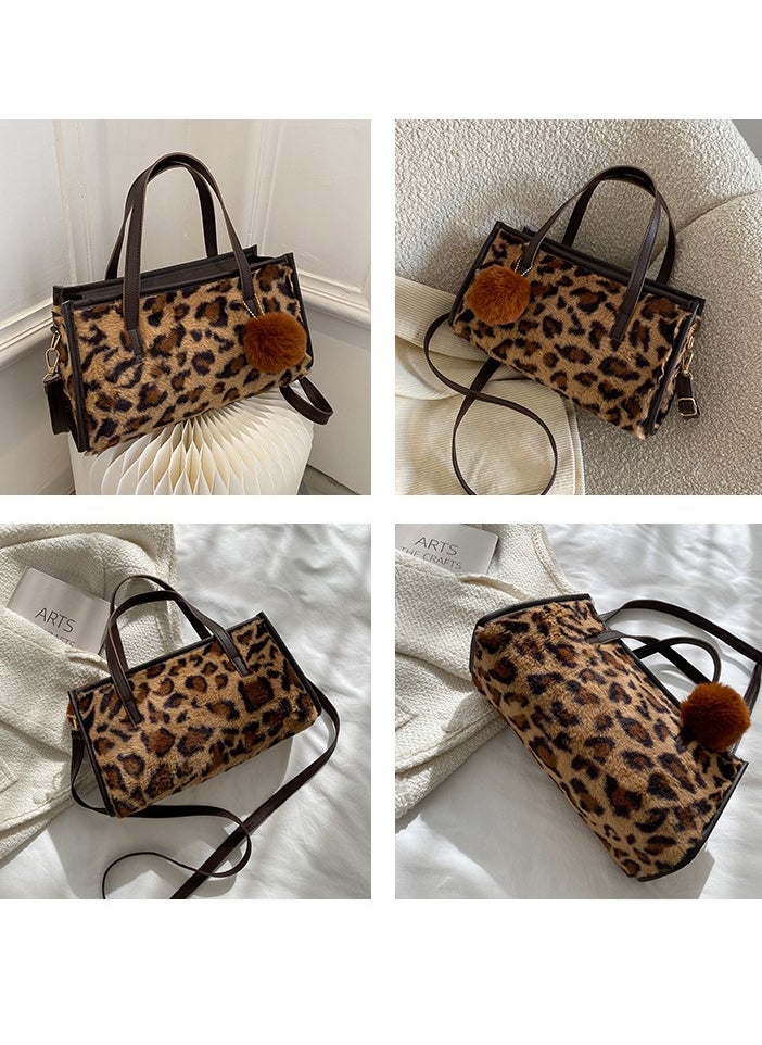 Generic - New Leopard Print Bag Women's Fashion Retro Handbag Shoulder Bag Net Celebrity Texture Commuter Tote Bag - Image 1