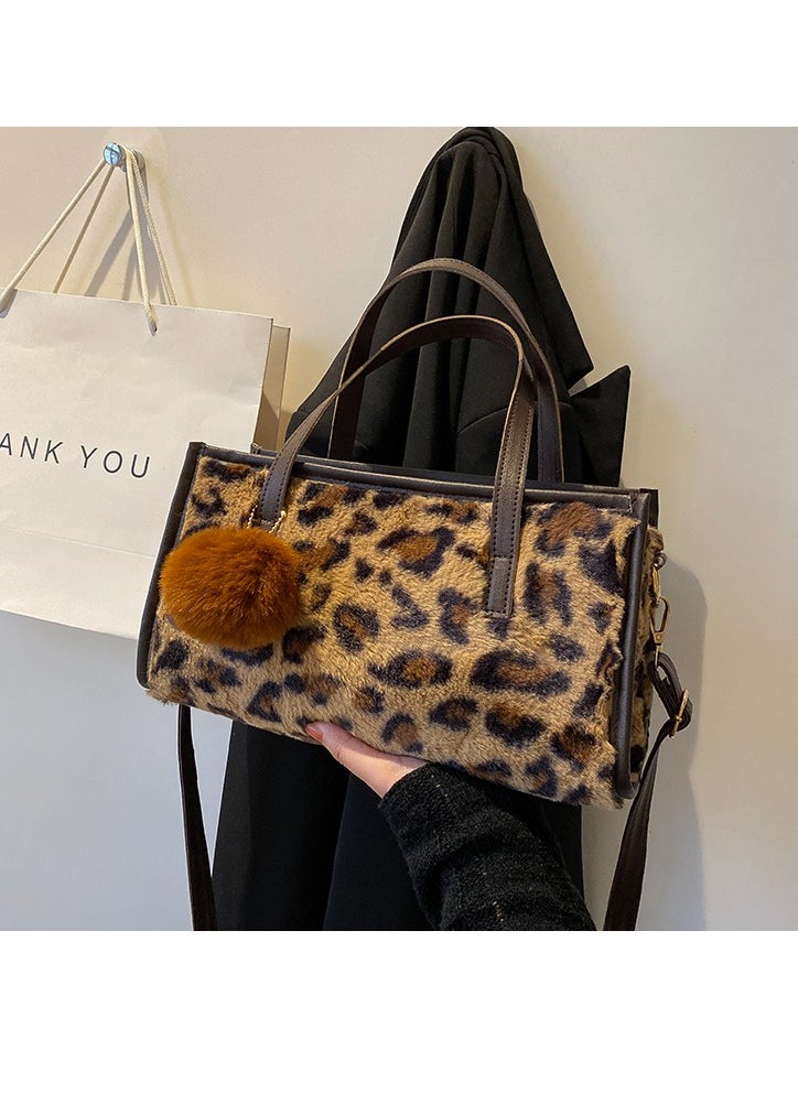 Generic - New Leopard Print Bag Women's Fashion Retro Handbag Shoulder Bag Net Celebrity Texture Commuter Tote Bag - Image 1