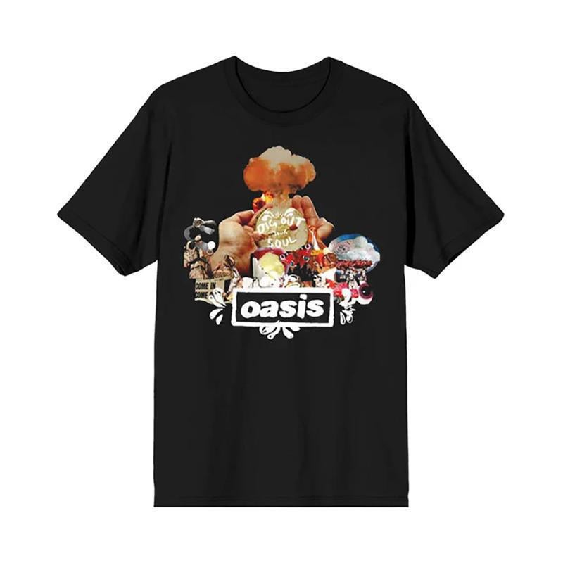 Direct Spray Rock Music Loose T-Shirt Short-Sleeved Oasis Retro Band Casual Trendy Brand Men'S Cotton - Image 5