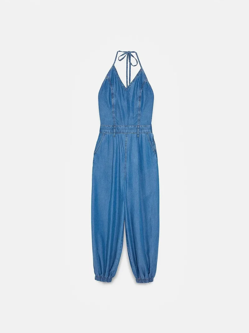 DILVIN Wide-leg Halter Jumpsuit
