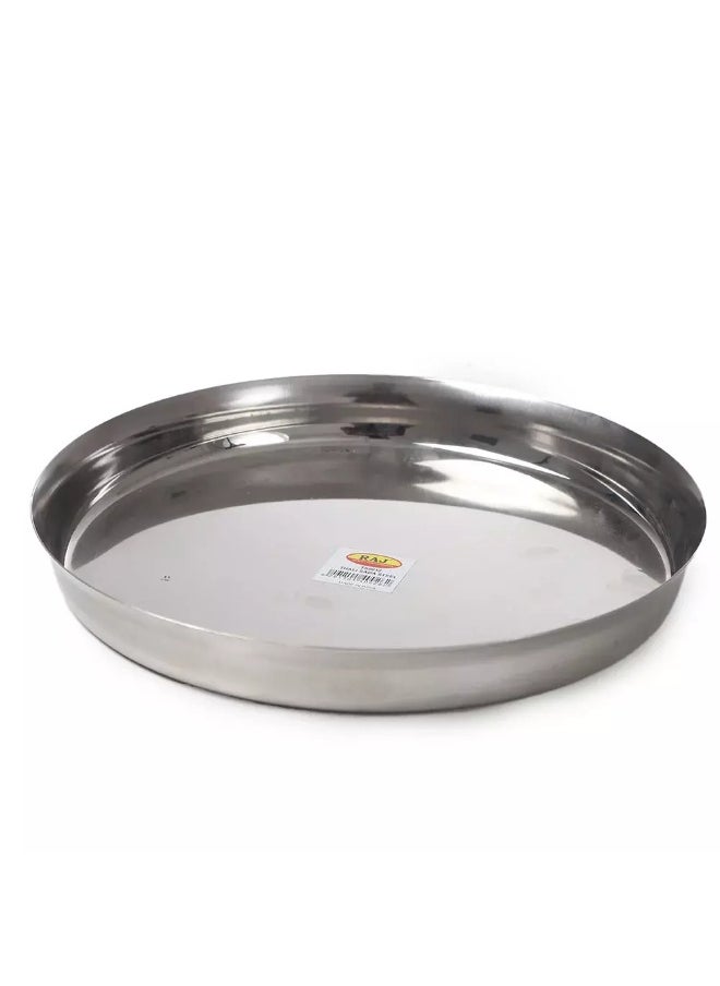 RAJ Raj Stainless Steel Thali Silver Color Size 10.5 Inch  - Image 2