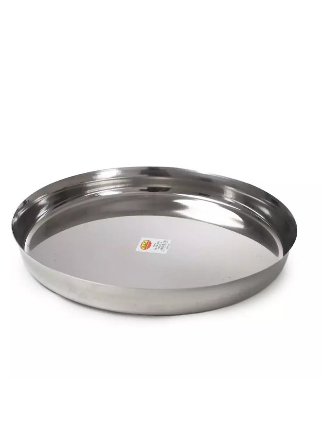 RAJ Raj Stainless Steel Thali Silver Color Size 10.5 Inch  - Image 1