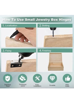Generic 14 Sets Small Hinges with Screws, Stainless Steel Jewelry Box Hinges Silver, 1 in Mini Hinges for Wooden Box, Folding Butt Hinges, Miniature Hinges, Jewelry Box Hardware Hinges for DIY Jewelry Box  - Image 4