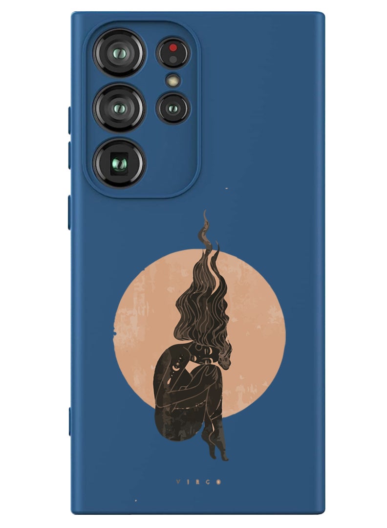 Theodor Protective Slim Fit Case Liquid Silicone Cover with Full Body Protection Anti-Scratch Shockproof Case For Samsung Galaxy S24 Ultra (Blue) - Virgo - Image 1