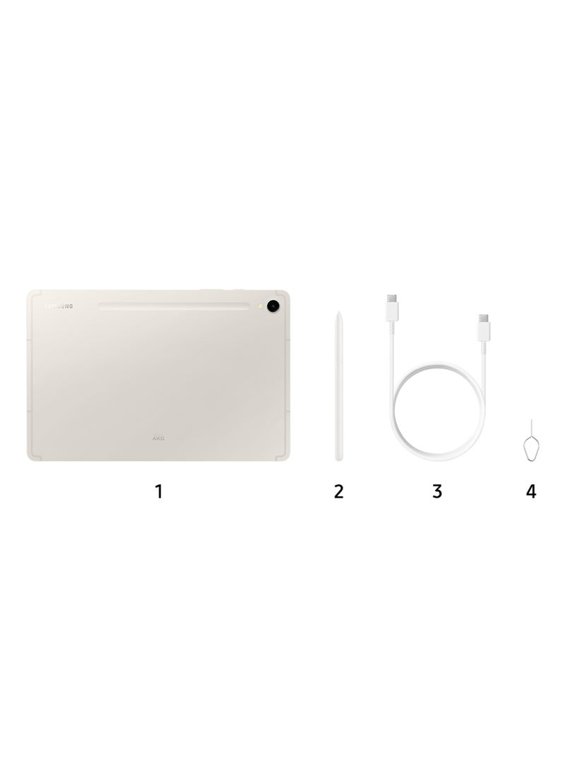 Galaxy Tab S9 Beige 8GB RAM 128GB 5G With Cover Keyboard Slim - Middle East Version