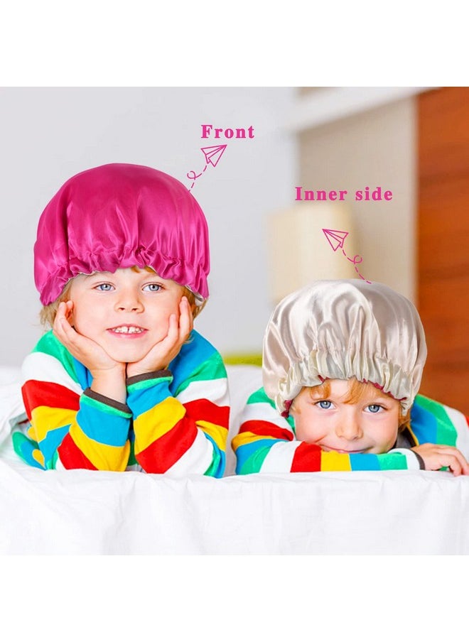 WSICSE - 2 Pcs Baby Kids Bonnets Adjustable Bonnet For Kids Toddler Double Layer Satin Bonnet For Sleeping - Image 1