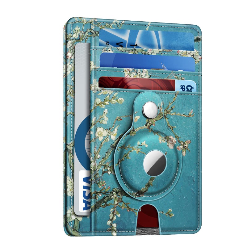 SITHON Slim Minimalist Front Pocket Wallet with Built-in Case Holder, RFID Blocking Credit Card Holder with ID Window Wallet Case Cases for Men Women, Blossom - Image 1