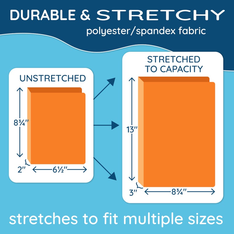 Blue Summit Supplies 6 Stretchable Book Covers for Hardcover, Colorful Fabric Book Cover for Classroom Textbook Protection and Care, Assorted Colors, for 11" by 11" Books, Stretchy - Image 2