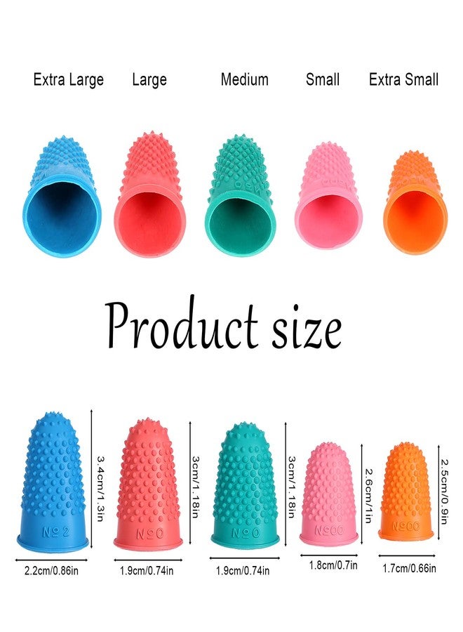 Skrfren Finger Grips 10 Pack PCS Rubber Fingers Tip Fingers Covers, 5 Different Sizes Colors Finger Protector Covers Rubber Thimbles for FingerTips Protection Reusable Finger-Pads Grip for Paperwork - Image 2