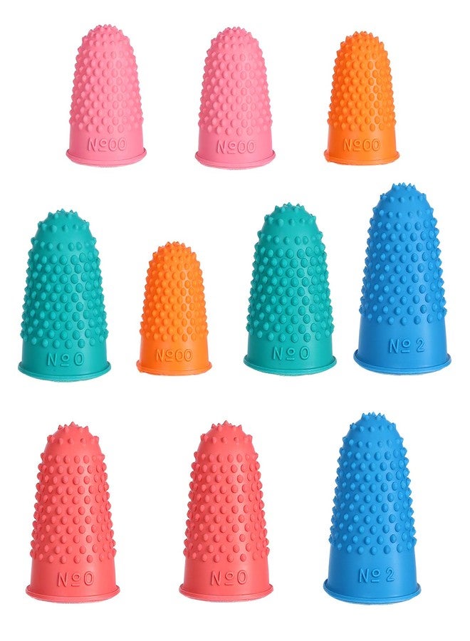 Skrfren Finger Grips 10 Pack PCS Rubber Fingers Tip Fingers Covers, 5 Different Sizes Colors Finger Protector Covers Rubber Thimbles for FingerTips Protection Reusable Finger-Pads Grip for Paperwork - Image 1