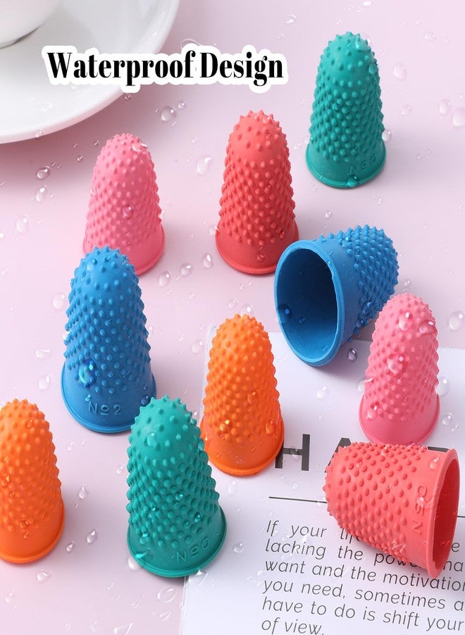 Skrfren Finger Grips 10 Pack PCS Rubber Fingers Tip Fingers Covers, 5 Different Sizes Colors Finger Protector Covers Rubber Thimbles for FingerTips Protection Reusable Finger-Pads Grip for Paperwork - Image 5