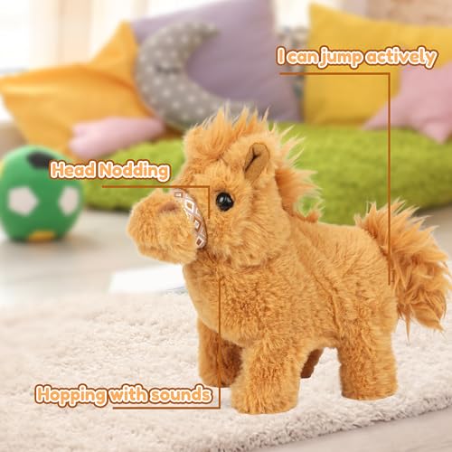Easfan Walking Pony Toy Plush Interactive Pony with Sound Tail Wagging Stuffed Animal Christmas Birthday Gifts for Kids Toddlers - Image 5